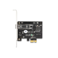 Delock PCI Express x1 Karte zu 1 x SFP Slot Gigabit LAN i210, Eingebaut, Kabelgebunden, PCI Express, Faser, 1000 Mbit/s, Schwarz