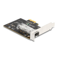Delock PCI Express x1 Karte zu 1 x SFP Slot Gigabit LAN i210, Eingebaut, Kabelgebunden, PCI Express, Faser, 1000 Mbit/s, Schwarz