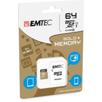 EMTEC microSD Class10 Gold+ 64GB, 64 GB, MicroSDXC,...