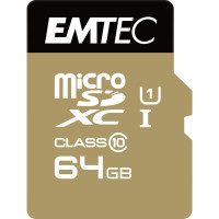 EMTEC microSD Class10 Gold+ 64GB, 64 GB, MicroSDXC,...