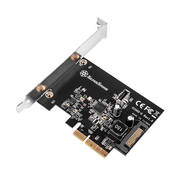 SilverStone ECU02-E, PCIe, USB 3.2 Gen 2 (3.1 Gen 2), Niedriges Profil, PCIe 3.0, Schwarz, 10 Gbit/s