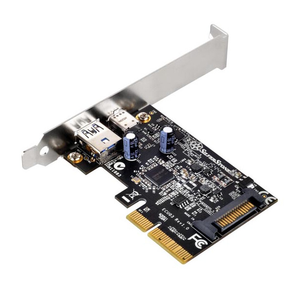 SilverStone ECU03, PCIe, USB 3.2 Gen 1 (3.1 Gen 1), Niedriges Profil, PCIe 2.0, 10 Gbit/s, Windows 10 Education, Windows 10 Education x64, Windows 10 Enterprise, Windows 10 Enterprise x64,...