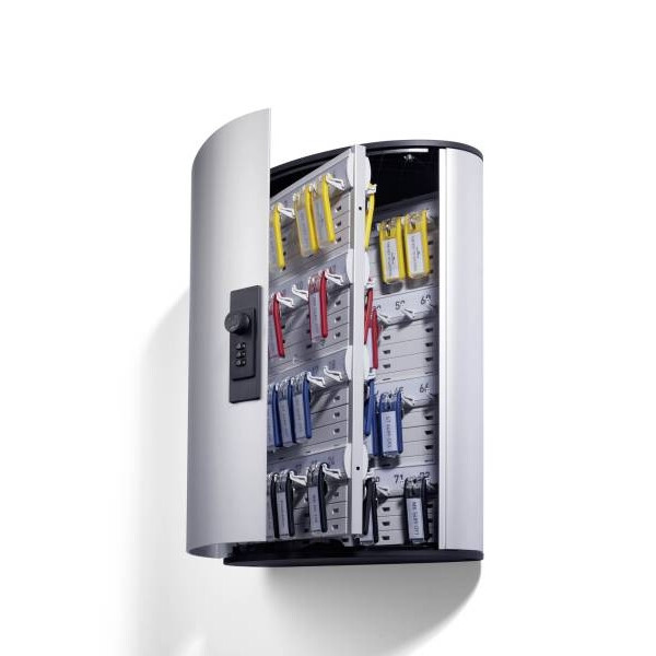 Durable KEY BOX code 72, Aluminium, Silber, 72 Haken, Zahlenschloss, 302 x 118 x 400 mm