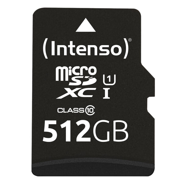 Intenso microSD 512GB UHS-I Perf CL10| Performance, 512 GB, MicroSD, Klasse 10, UHS-I, Class 1 (U1), Schockresistent, Temperaturbeständig, Wasserdicht, Röntgensicher