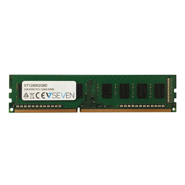 V7 2GB DDR3 PC3-12800 - 1600mhz DIMM Desktop Arbeitsspeicher Modul - V7128002GBD, 2 GB, 1 x 2 GB, DDR3, 1600 MHz, 240-pin DIMM, Grün