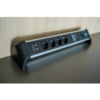 Brennenstuhl 1391020410, 1,8 m, Indoor, Abgewinkelt, IP20, Schwarz, Silber, 4 AC-Ausgänge
