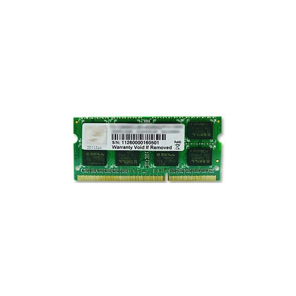 G.Skill 8GB PC3-10600, 8 GB, 1 x 8 GB, DDR3, 1333 MHz, 204-pin SO-DIMM