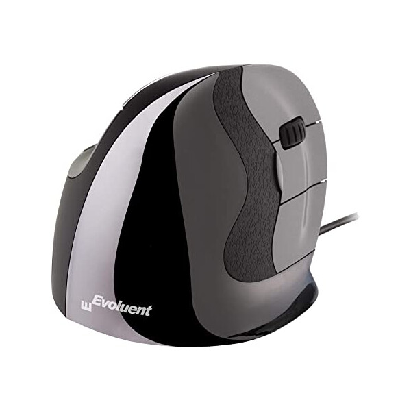 Evoluent VerticalMouse D Medium, rechts, Vertikale Ausführung, Laser, USB Typ-A, Schwarz, Grau