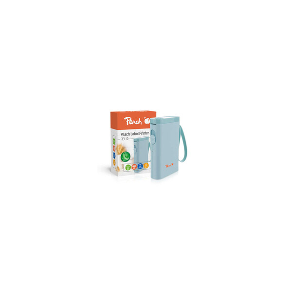 Peach Etikentendrucker PE110 blau - Etiketten-/Labeldrucker - Thermotransferdruck