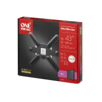 One for All WM 6211, 33 cm (13 Zoll), 109,2 cm (43 Zoll), 75 x 75 mm, 200 x 200 mm, Aluminium, Karbonstahl, Schwarz, Weiß