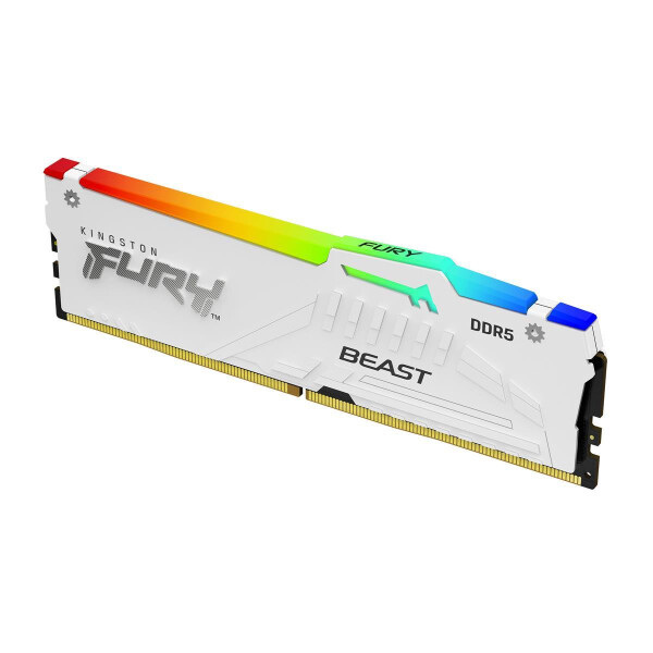 Kingston FURY Beast 32 GB 5200 MT/s DDR5 CL36 DIMM White RGB EXPO, 32 GB, 1 x 32 GB, DDR5, 288-pin DIMM