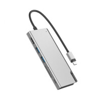 Alogic ULDUNIV2-SGR, Kabelgebunden, USB 3.2 Gen 1 (3.1 Gen 1) Type-C, 100 W, Grau, MicroSD (TransFlash), SD, 5120 x 2880 Pixel