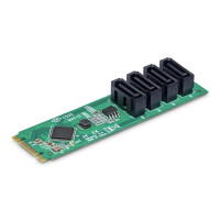 StarTech.com 4-Port M.2 NVMe zu SATA Adapterkarte, M.2...