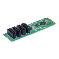 StarTech.com 4-Port M.2 NVMe zu SATA Adapterkarte, M.2...