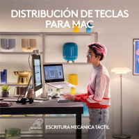 Logitech MX Mini Mechanical for Mac, Kabellos, Bluetooth, Mechanischer Switch, QWERTY, LED, Grau, Weiß