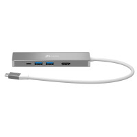j5create JCD390-N, Kabelgebunden, USB 3.2 Gen 2 (3.1 Gen 2) Type-C, 100 W, Silber, Weiß, MicroSD (TransFlash), SD, 10 Gbit/s