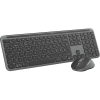 Logitech MK950 Signature for Business, Kabellos, RF Wireless + Bluetooth, Scherenschalter, QWERTY, Graphit, Maus enthalten