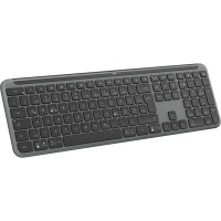 Logitech K950 Signature Slim, Volle Größe (100%), Kabellos, RF Wireless + Bluetooth, Scherenschalter, QWERTZ, Graphit