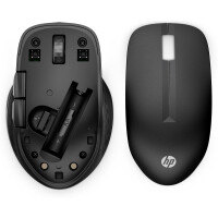 HP 430 Wireless-Maus für mehrere Geräte, Beidhändig, Optisch, RF Wireless + Bluetooth, 1200 DPI, Schwarz