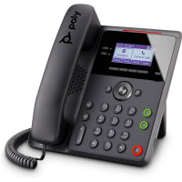HP POLY Edge B20 IP Telefon und PoE-fähig, IP-Telefon, Schwarz, Kabelgebundenes Mobilteil, Tisch/Wand, 2 Zeilen, LCD