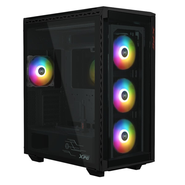 XPG BATTLECRUISER II ST Midi-Tower Schwarz, Midi Tower, PC, Schwarz, ATX, EATX, micro ATX, Mini-ITX, Edelstahl, Gaming