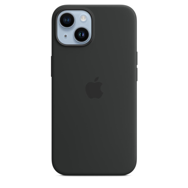 Apple iPhone 14 Silikon Case mit MagSafe - Mitternacht, Cover, Apple, iPhone 14, 15,5 cm (6.1"), Schwarz