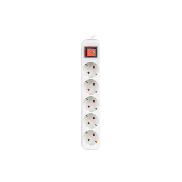 Lanberg PS1-05F-0300-W, 3 m, Drinnen, Typ F, IP20, Weiß, 5 AC-Ausgänge