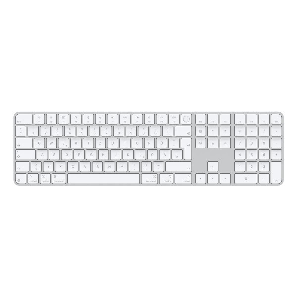 Apple Magic, Verkabelt & Kabellos, USB + Bluetooth, QWERTZ, Weiß