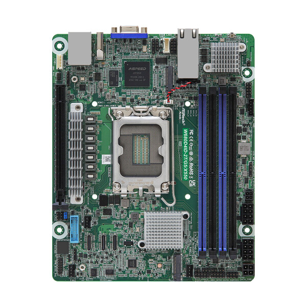 ASRock W680D4ID-2T/G5/X550, Intel, LGA 1700, Intel® Core™ i3, Intel® Core™ i5, Intel® Core™ i7, Intel® Core™ i9, LGA 1700, DDR5-SDRAM, 48 GB