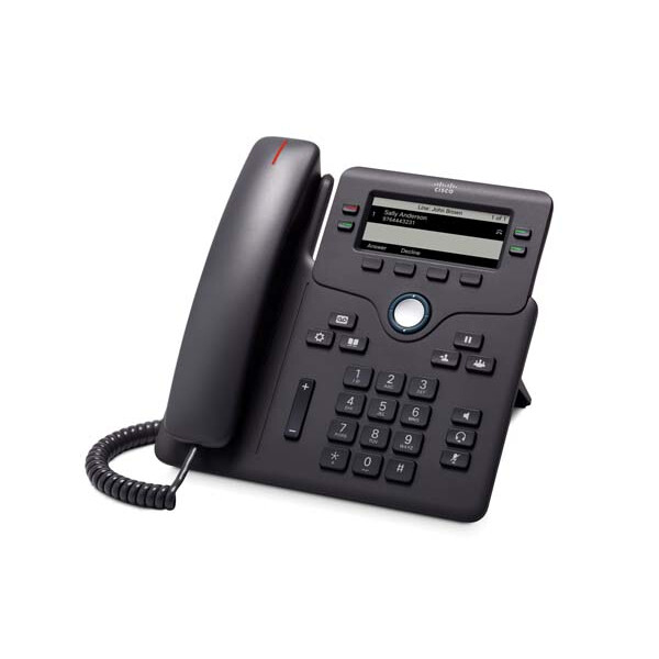 Cisco 6851, IP-Telefon, Schwarz, Kabelgebundenes Mobilteil, 4 Zeilen, 8,89 cm (3.5 Zoll), 396 x 162 Pixel