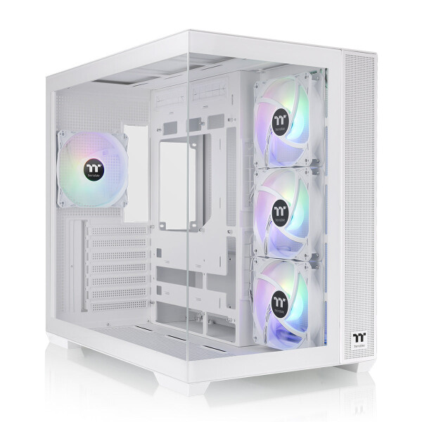 Thermaltake View 380 TG ARGB Snow, Midi Tower, PC, Weiß, ATX, micro ATX, Mini-ITX, SPCC, Gehärtetes Glas, Gaming