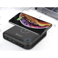 SANDBERG 420-57, 24000 mAh, Quick Charge 2.0, Kabelloses Aufladen, Schwarz