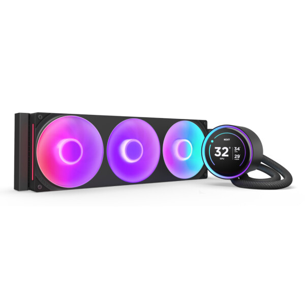 NZXT Kraken Elite 360 RGB, All-in-One-Flüssigkeitskühler, 12 cm, 75,12 cfm, Schwarz