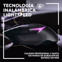 Logitech G G502 X Plus, rechts, Optisch, RF Wireless, 25600 DPI, Schwarz