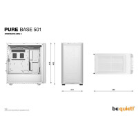 Be Quiet! PURE BASE 501 Airflow White, Midi Tower, PC, Weiß, ATX, micro ATX, Mini-ITX, Acrylnitril-Butadien-Styrol (ABS), Stahl, 17,8 cm