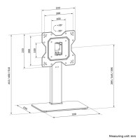 Neomounts TV-Tischständer, 40 kg, 100 x 100 mm, 200 x 200 mm, -35 - 35°, Stahl, Schwarz