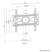 Neomounts abschraubbare TV-Tischhalterung, 139,7 cm (55"), 100 x 100 mm, 400 x 400 mm, -30 - 30°, Stahl, Schwarz