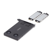 StarTech.com Dual-Bay M.2 NVMe Wechselrahmen, M.2 SSD zu PCIe x8 Hot-Swap Adapter; PCI Express Bifurcation nötig; Werkzeugloser Einbau, M2 SSD NVMe Adapterkarte für 2x M.2 SSDs, Rückwand, Schwarz, M.2, M.2, 2 Lüfter, 128 Gbit/s