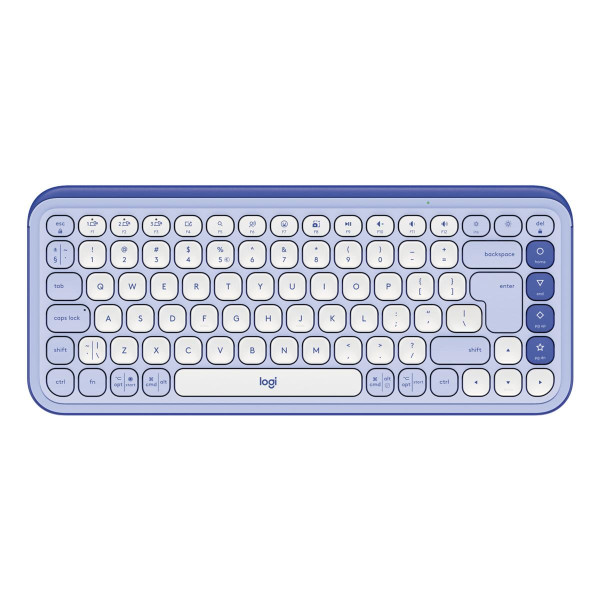 Logitech POP Icon Keys, Mini, Kabellos, Bluetooth, Scherenschalter, QWERTY, Lila, Weiß