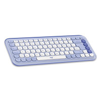 Logitech POP Icon Keys, Mini, Kabellos, Bluetooth, Scherenschalter, QWERTY, Lila, Weiß