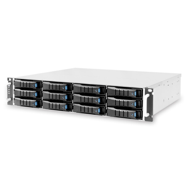 AIC J2012-04-04X 2U 12x 3.5" hot-swap bays JBOD dual SAS - Gehäuse - 3,5"