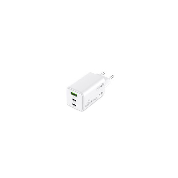 MEDIARANGE Ladegerät 65W 3-Port 1x USB-A/2x USB-C GaN weiß