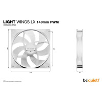 Be Quiet! LIGHT WINGS LX 140mm PWM 3-Pack White,...