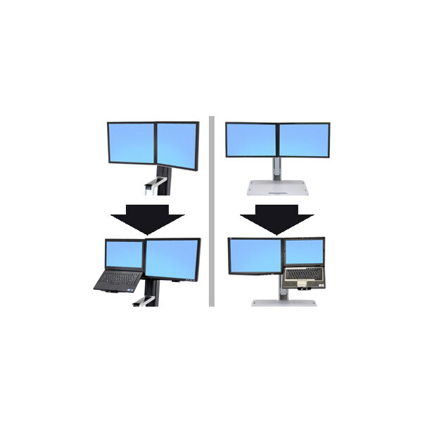 Ergotron WorkFit Convert-to-LCD & Laptop Kit from Dual Displays, 11,8 kg, 50,8 cm (20"), 75 x 75 mm, 100 x 100 mm