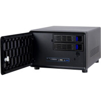 Inter-Tech SC-2100, Small Form Factor (SFF), PC, Schwarz, Mini-ITX, Stahl, Aktivität, Alarm, HDD, Netzwerk, Leistung