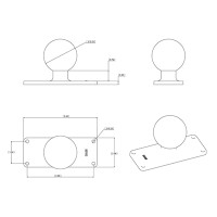 Ram Mounts RAM-202U-25, Schwarz, 127 mm, 50,8 mm, 181,4 g