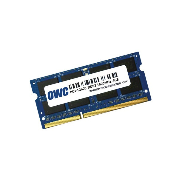 OWC OWC1600DDR3S4GB, 4 GB, 1 x 4 GB, DDR3, 1600 MHz, 204-pin SO-DIMM