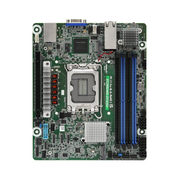 ASRock Mainboard EC266D4ID-2T/X550 mini-ITX Sockel 1700 DDR5-only Single - Mainboard - Intel Sockel 1700 (Core i)