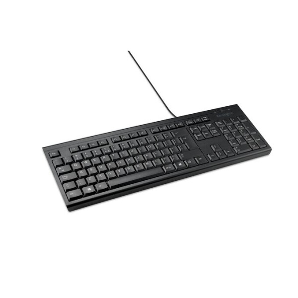 Kensington KB100 EQ, Volle Größe (100%), Kabelgebunden, USB, Membran Key Switch, QWERTY, Schwarz
