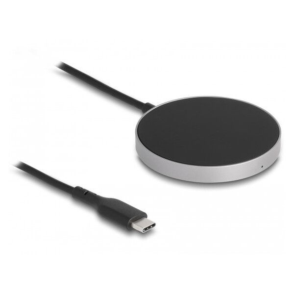 Delock Wireless Charger mit 5 W / 7,5 W / 10 W / 15 W - Induktives Ladepad, Drinnen, USB, Kabelloses Aufladen, 1,5 m, Schwarz